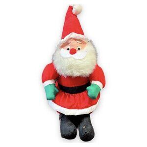 Puffalump Style 9” Santa plush Christmas Decor Vintage 90s